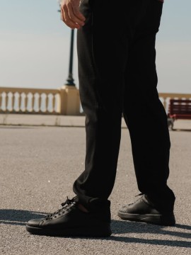 Portdance Groovies BERLIN Black Leather / Black Sole sneakers