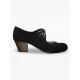 Buty do flamenco M54 Cordonera Calado Ante Negro 5 cm Begoña Cervera