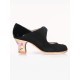 Flamenco shoes M69 Arty Ante Negro Charol Negro FLOR ROSA 6 cm Begoña Cervera