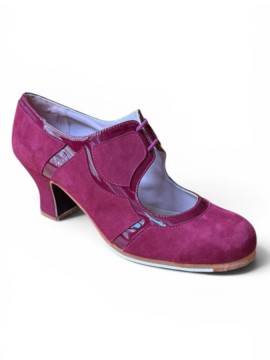 Flamenco shoes M108 Mosaique Correa Peonia Burdeos Box Burdeos 5 cm Begoña Cervera