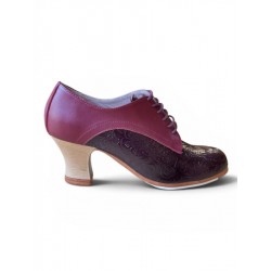 Buty do flamenco M11 Blucher Box Repujado Burdeos 6 cm Begoña Cervera