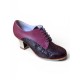 Flamenco shoes Blucher Box Repujado Burdeos 6 cm Begoña Cervera