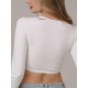 Top taneczny z długim rękawem Peru White LaFitwear