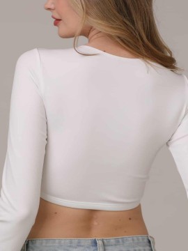 Peru White long sleeve dance top LaFitwear