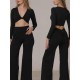 Set taneczny Bolivia Black top i szerokie spodnie LaFitwear