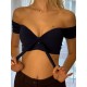 Mendoza Marine off-shoulder sleeve dance top LaFitwear