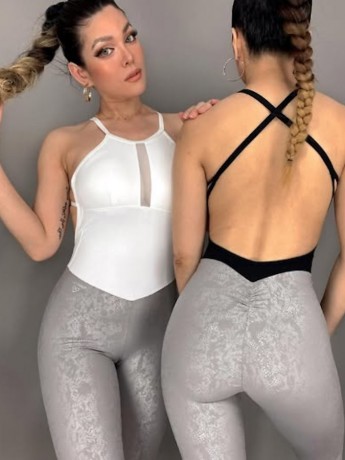 Kombinezon taneczny na ramiączkach Belize Silver LaFitwear