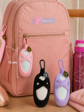Chenille Ballerina Shoe Keychain