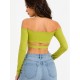 Salvador Lime off-shoulder dance top LaFitwear