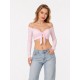 Top taneczny odkryte ramiona Salvador Milky Rose LaFitwear