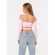 Top taneczny odkryte ramiona Salvador Milky Rose LaFitwear