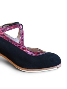 Buty do flamenco M37 Candor Ante Negro Carey Fucsia 5 cm Begoña Cervera