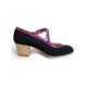 Buty do flamenco M37 Candor Ante Negro Carey Fucsia 5 cm Begoña Cervera