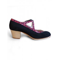 Flamenco shoes M37 Candor Ante Negro Carey Fucsia 5 cm Begoña Cervera