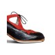 Buty do flamenco M106 Stella Candor Repujado Negro Ante Rojo 6 cm Begoña Cervera