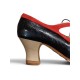Buty do flamenco M106 Stella Candor Repujado Negro Ante Rojo 6 cm Begoña Cervera