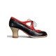 Buty do flamenco M106 Stella Candor Repujado Negro Ante Rojo 6 cm Begoña Cervera