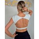Top taneczny krótki rękaw Grenada White LaFitwear