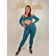 Kombinezon taneczny długi rękaw Kalahari Teal Green LaFitwear