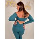 Kombinezon taneczny długi rękaw Kalahari Teal Green LaFitwear