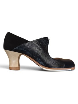 Buty do flamenco M69 Arty Repujado Negro Ante Negro 6 cm Begoña Cervera