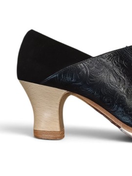 Buty do flamenco M69 Arty Repujado Negro Ante Negro 6 cm Begoña Cervera