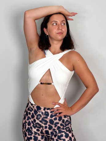 Body taneczne Crossneck Costarica 2.0 White LaFitwear