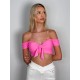 Top taneczny bez ramion Bralette Mendoza Barbie Pink LaFitwear