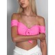 Top taneczny bez ramion Bralette Mendoza Barbie Pink LaFitwear