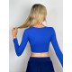 Peru Royal Blue long sleeve dance top LaFitwear