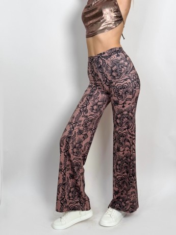 Spodnie z szerokimi nogawkami Campana Black Lace LaFitwear
