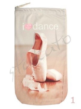 I LOVE DANCE pointe shoe bag