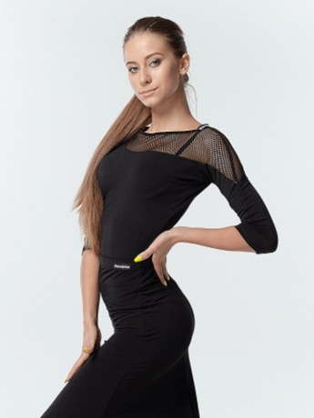 Training top 3/4 with mesh neckline