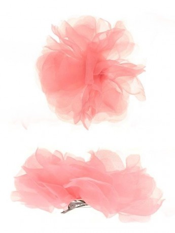 Pink veil flower with crocodile clip