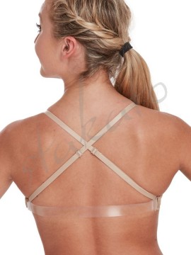 Deep Neck Clear Back Bra 3777W Capezio